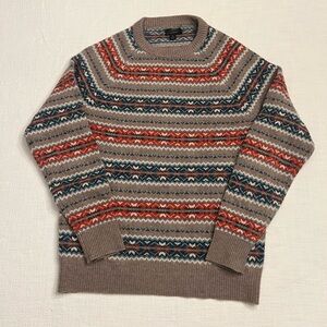 J. Crew Men's 100% LAMBSWOOL Patterned Crewneck Sweater